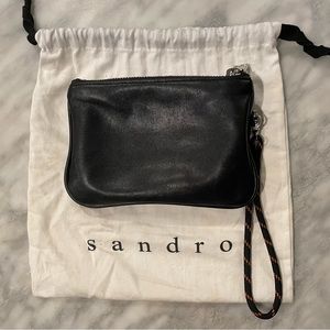 Sandro Soft Leather Wristlet